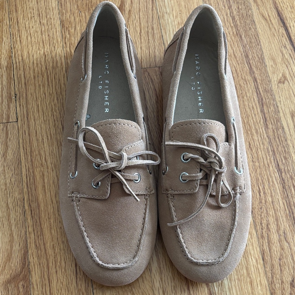 NWT Marc Fisher Uleena Suede Moccasin Boat Shoes